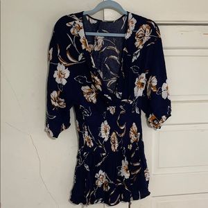 forever21 blue/orange floral mini dress